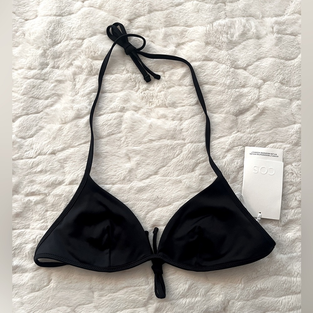 UNDERWIRED TRIANGLE BIKINI TOP - BLACK size 6